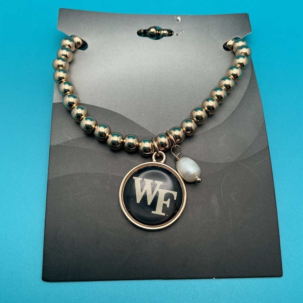 Wake Forest,‎ Olivia Bracelet Gold-Tone Beads, Faux Pearl - NEW